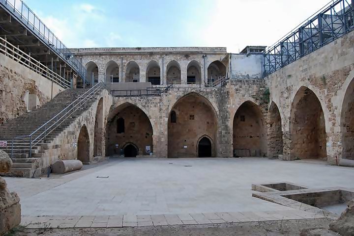 Acre Knights halls: the courtyard (view towards south)