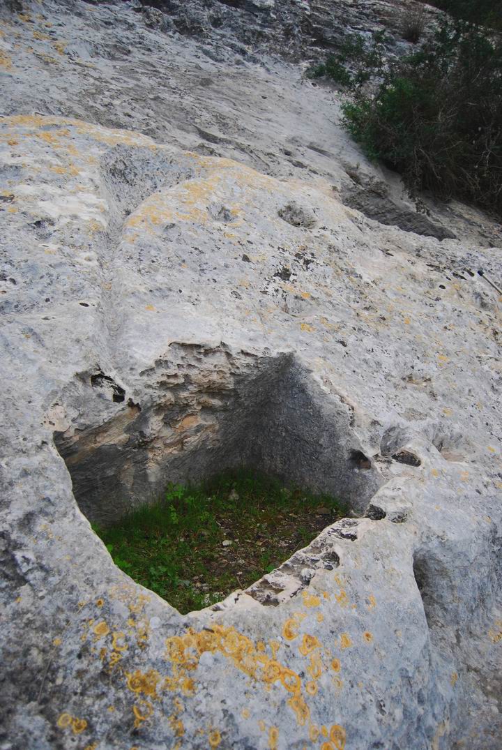 Installations cut into the rock