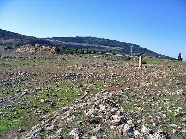 This photo shows the view from the eastern side of Khirbet Ammudim, facing west.