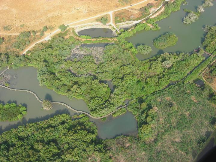 Ein Afek - Aerial view of the large lake