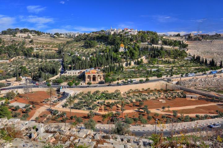 View of Mt Olives from the temple mount - Golden gate