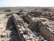 View of King Solomon's walls in Tell Hazor.