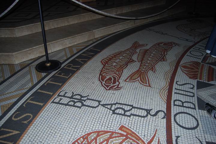 Dormition Abbey, mount Zion: the zondiac mosaics on the floor