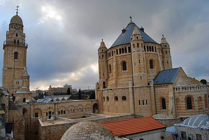 Dormition Abbey, mount Zion: view from the east