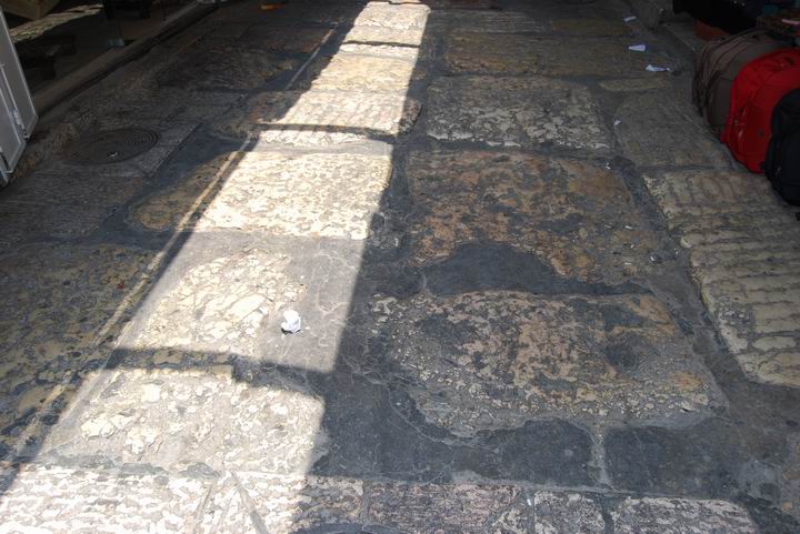 Section of a paved Roman road in the Christian quarter street
