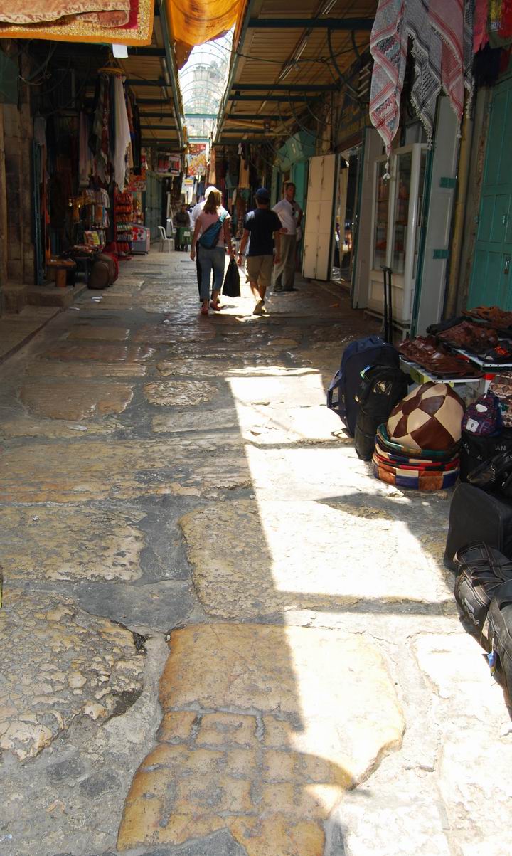 Section of a paved Roman road in the Christian quarter street