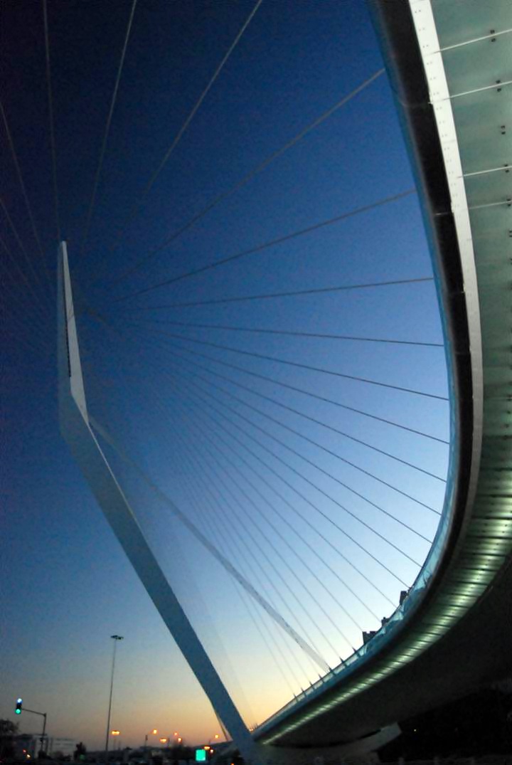 The bridge of strings - "David's harp" - at dusk