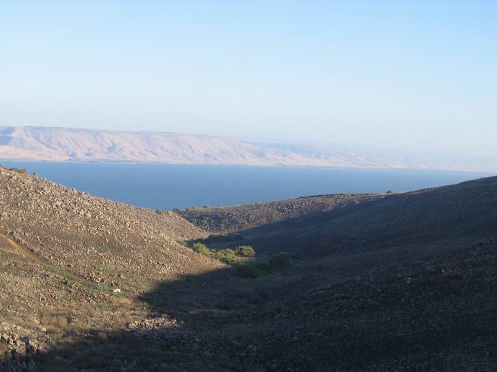 View from Korazim area towards the north of sea of Galilee.