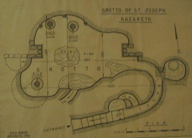 Map of the grotto under the church of St Joseph.