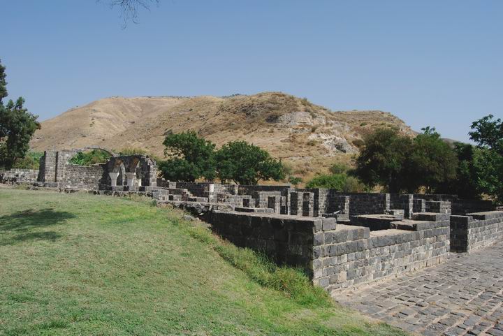 General view of ruins of Kursi, on the east side of Sea of Galilee.