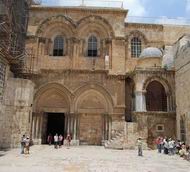 Entrance to the Church of Holy Sepulcher, Jerusalem.